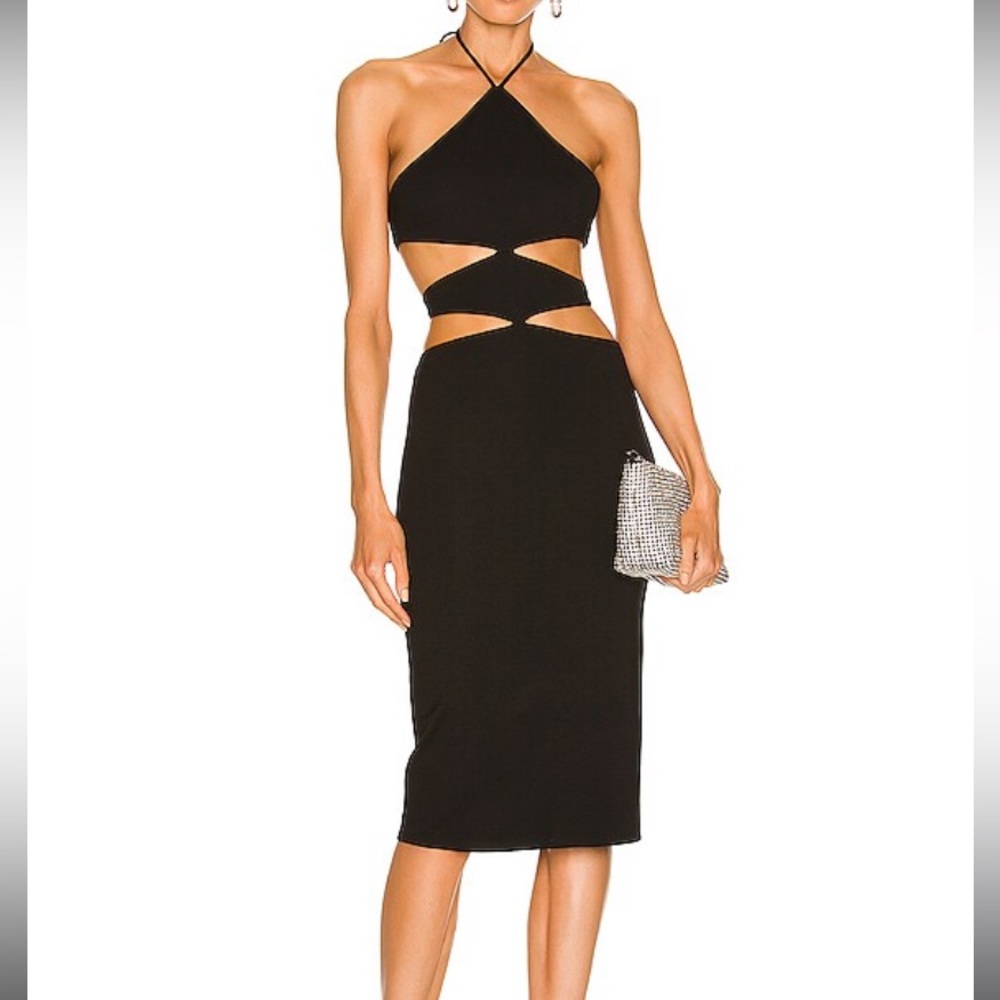 H:ours Silvana Midi Dress in Black